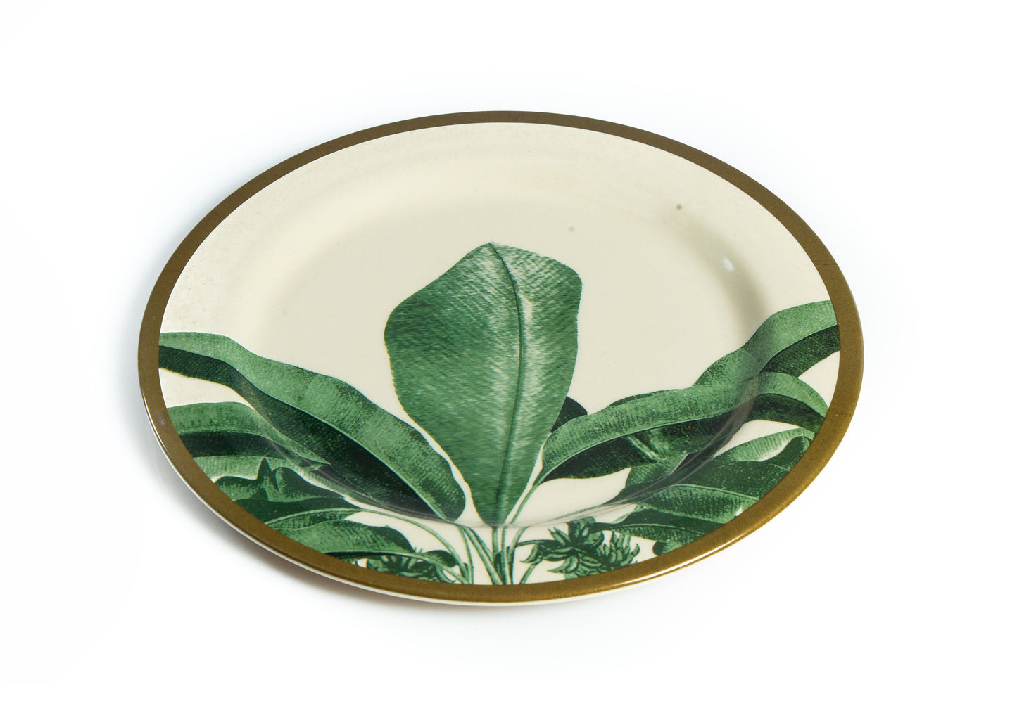 Truly Eco Bamboo Dinner Plates / Plate Sets (Small Plates - 9') - Green Leaf Design - Decor