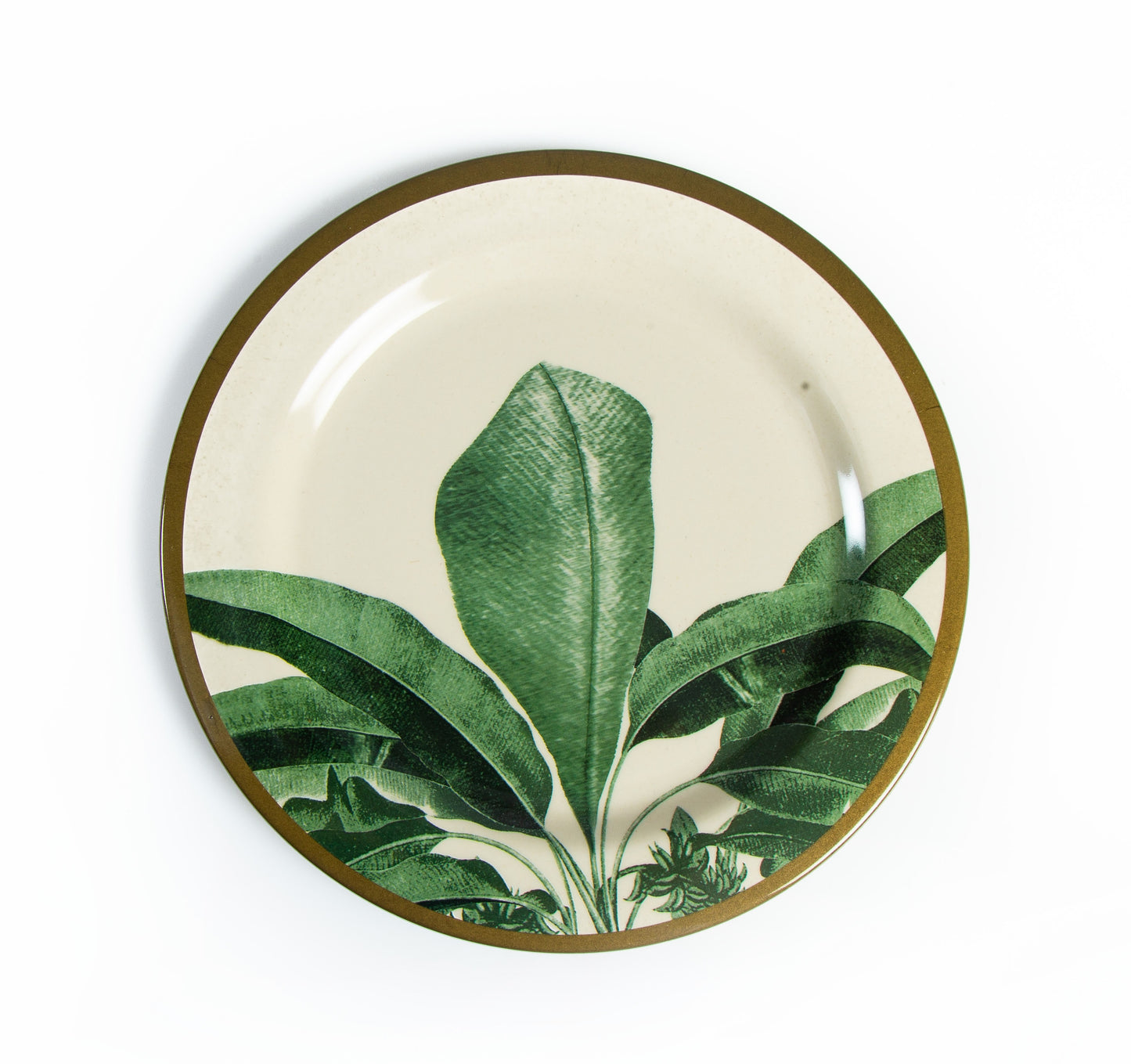 Truly Eco Bamboo Dinner Plates / Plate Sets (Small Plates - 9') - Green Leaf Design - Decor