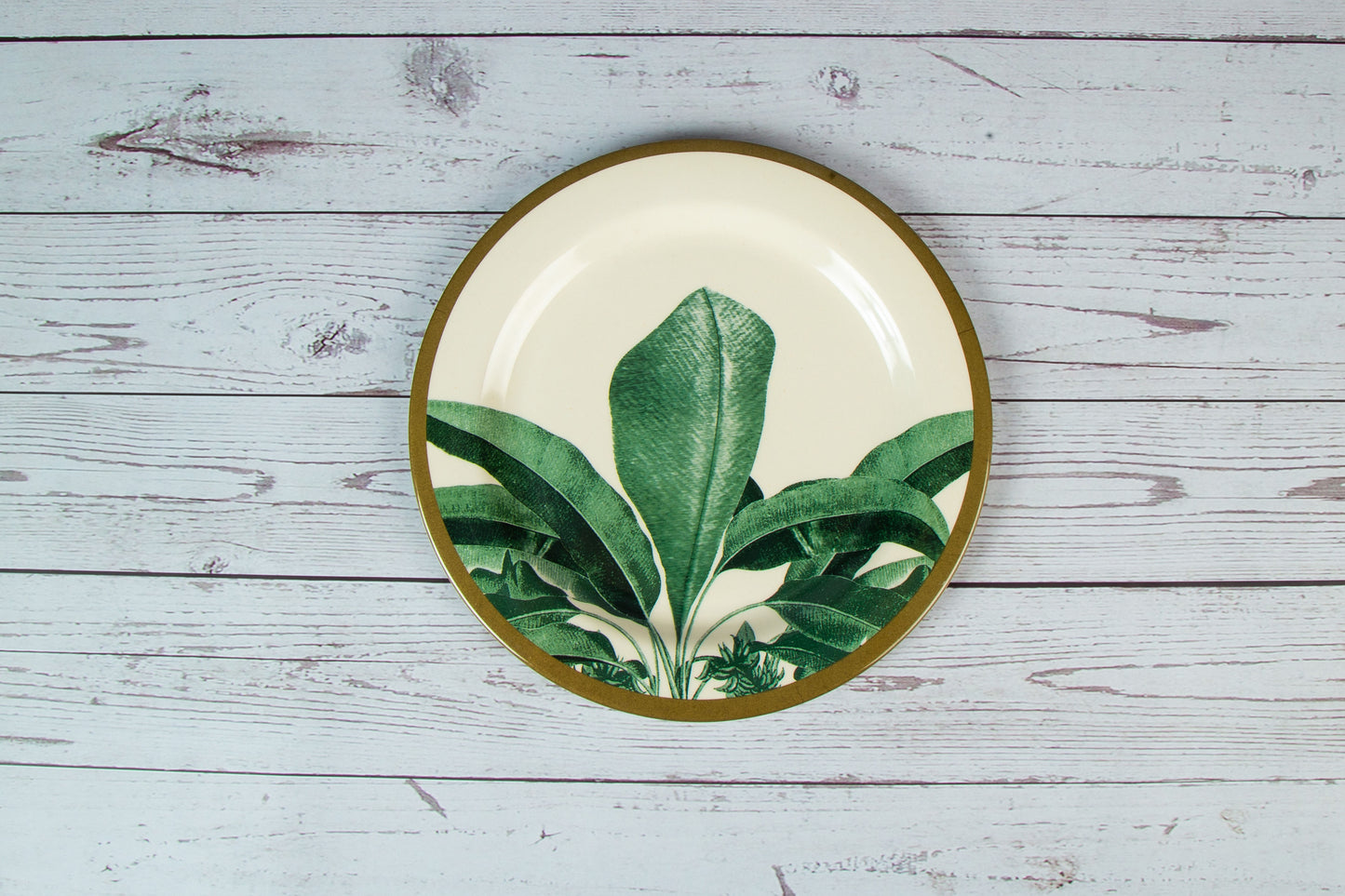 Truly Eco Bamboo Dinner Plates / Plate Sets (Large Plates - 11') - Green Leaf Design - Decor