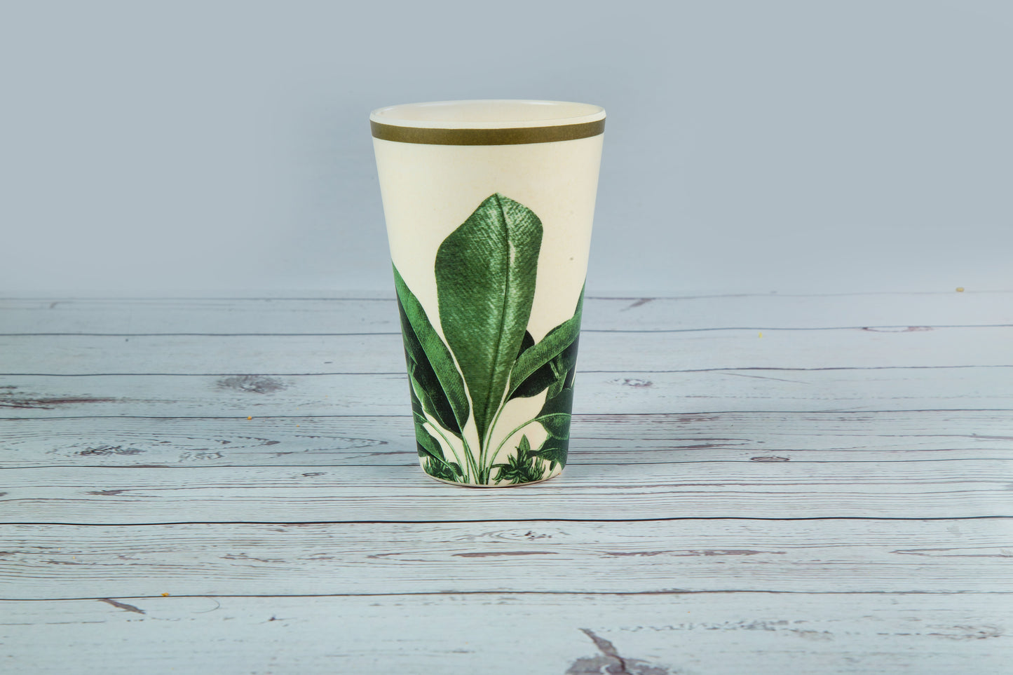 Truly Eco Bamboo Tumbler Glass / Glass Sets | 400ml - Green Leaf Design - Decor