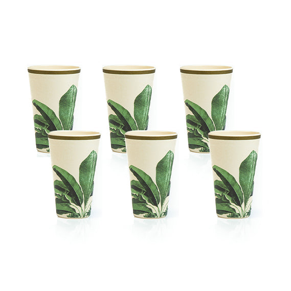 Truly Eco Bamboo Tumbler Glass / Glass Sets | 400ml - Green Leaf Design - Decor