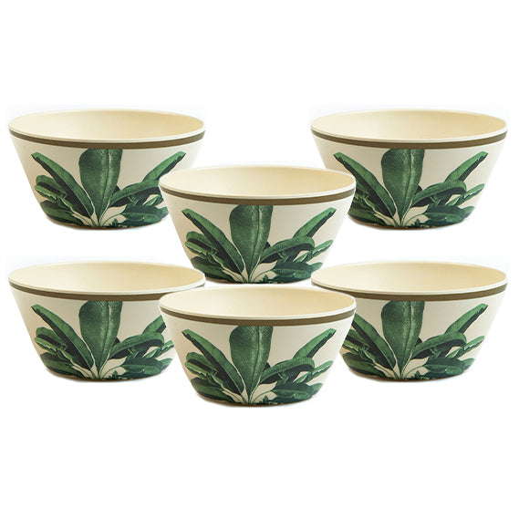 Truly Eco Bamboo Bowl Set (Large Bowl 680ml) - Green Leaf Design - Decor