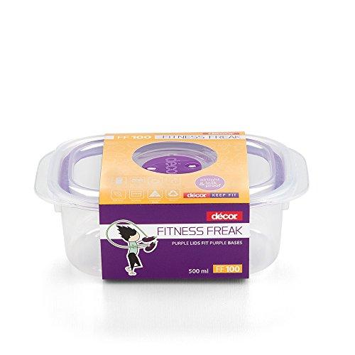 Décor Fitness Freak- FF100 Rectangular shaped,BPA Free,Multipurpose and Air tight Food Storage Plastic Container- 500 ml - Decor