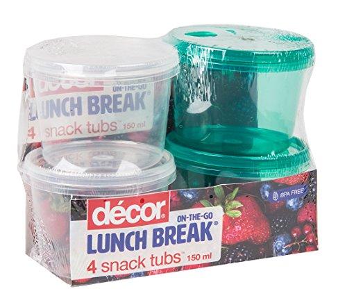 Décor Bright & Healthy® 4 Snack & dip tubs™, 150 ml - Decor