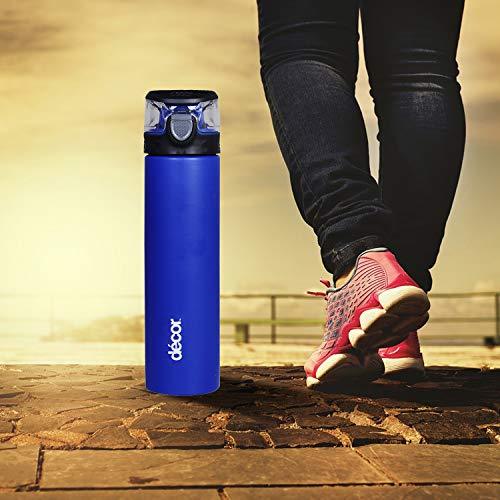 Décor Stainless Steel One Touch Water Bottles Combo (780ml)(Red, Blue) - Decor