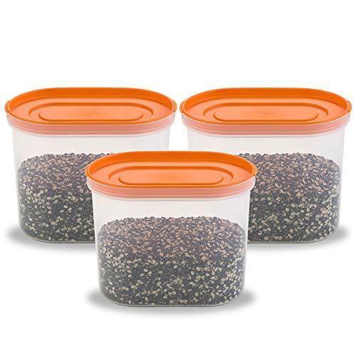 Décor Freshetarian Press Fit Oblong Airtight and Transparent Storage Containers for Kitchen 1300Mls (3 Pieces) - Decor