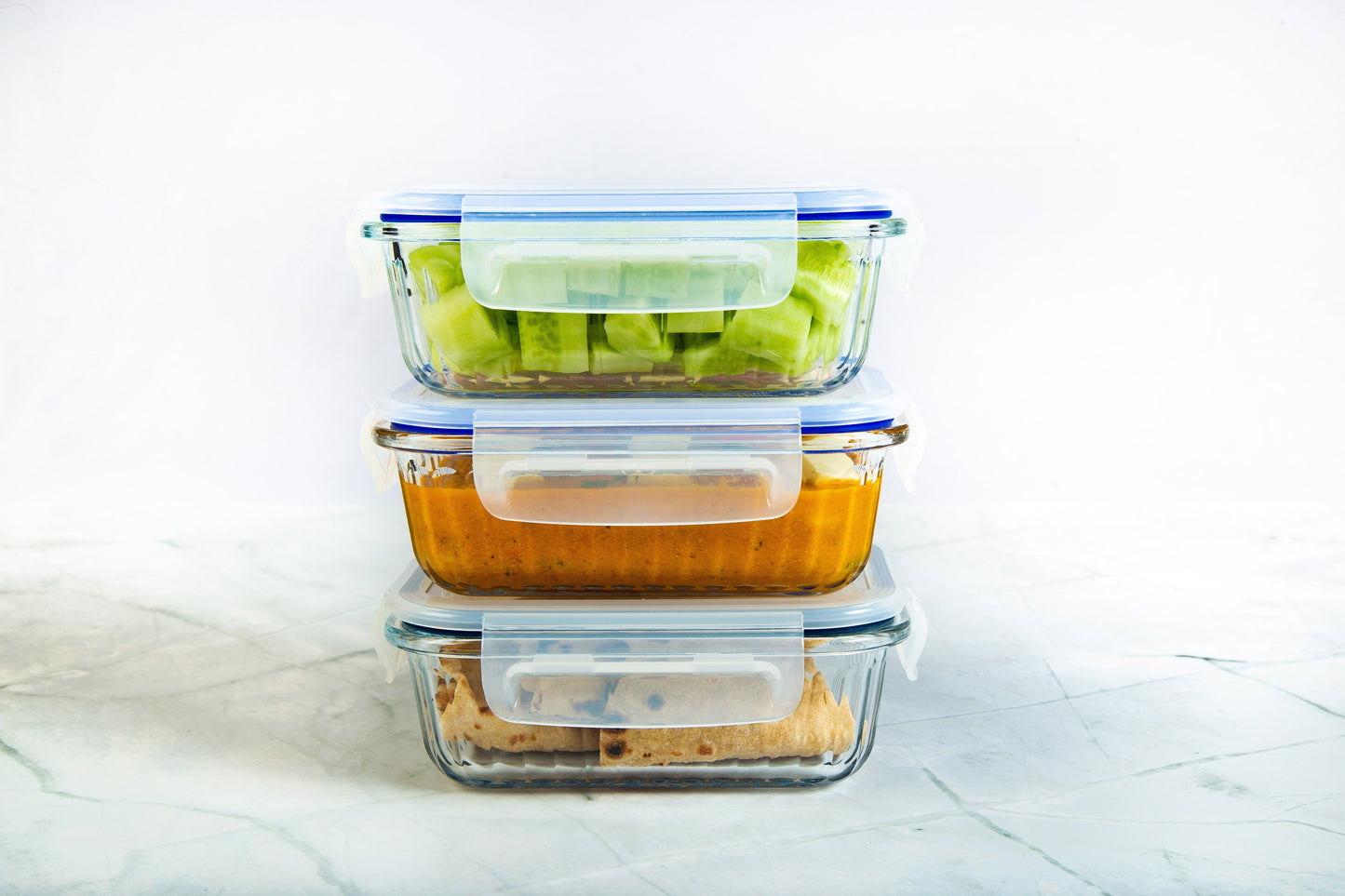 Truly Eco Air-Tight Oblong Borosilicate Glass Containers with Lid - Decor