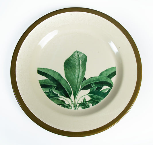 Truly Eco Bamboo Dinner Plates / Plate Sets (Large Plates - 11') - Green Leaf Design - Decor