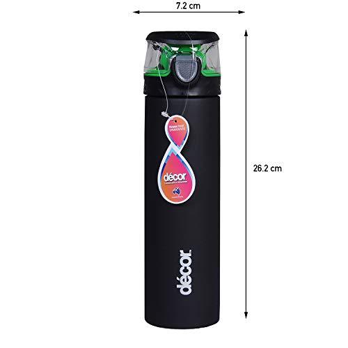 Décor Stainless Steel One Touch Water Bottles Combo, 780ml(Black & Black) - Decor