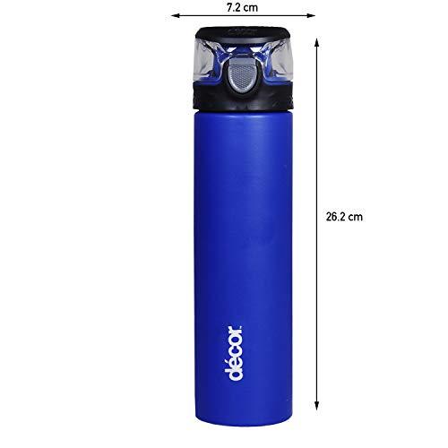 Décor Stainless Steel One Touch Water Bottles Combo (780ml)(Black, Red, Purple & Blue)