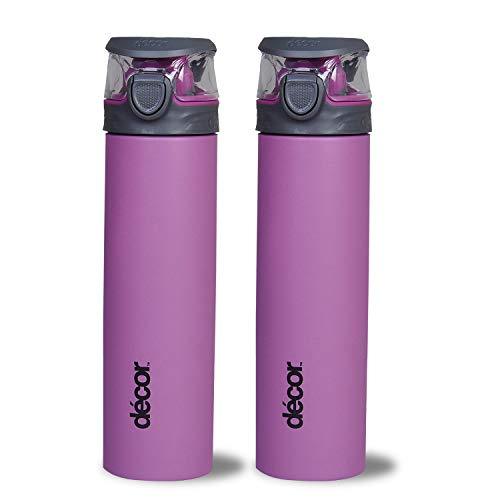 Décor Stainless Steel One Touch Water Bottles Combo (780ml)(Purple, Purple) - Decor