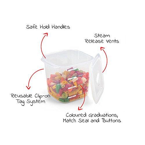 Décor BPA Free Square Stackable Kitchen Airtight Storage Container With Microwave Safe Airvent Lids, Dishwasher Safe, Freezer Safe , 1.75Litre, White
