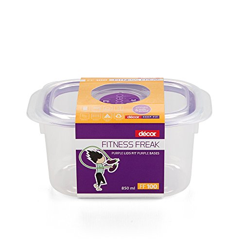 Décor Fitness Freak- FF100 Plastic Airtight Container - 800 ml, Purple.