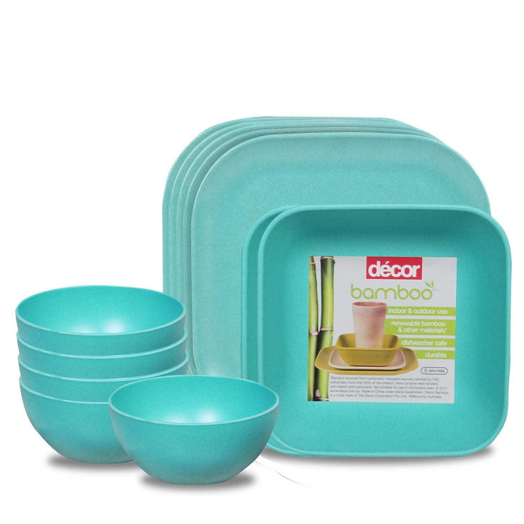 Bamboo Dinner Set for Kids - 12 Pcs - Decor
