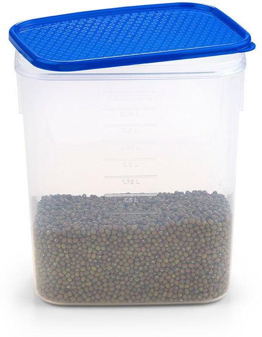 Décor Freshetarain- Tall Square Shaped,BPA Free and Air Tight Container Oblong 3L Red