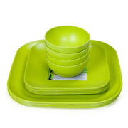 Eco Friendly Bamboo Kids Dinner Set ( 4 Large Plates, 4 Small Plates & 4 Katoris) - 12 Pcs - Decor