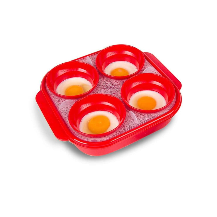 Microwave Egg Poacher BPA Double Egg Cooker Dual Caves High Capacity Design  Microwave Poached Egg Steamer Dishwasher Safe 