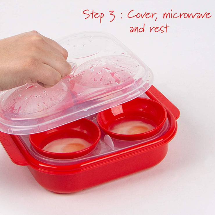 1pc Portable Egg Cooking Box, Microwave Egg Steamer Container For Kitchen